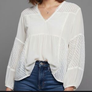 ASOS Cream Blouse with Lace Detail